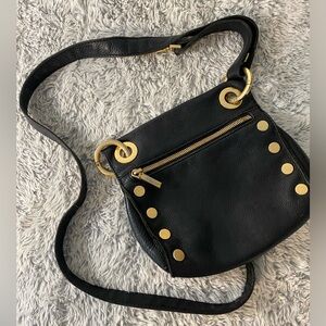 Small Black Leather Hammitt Crossbody Bag